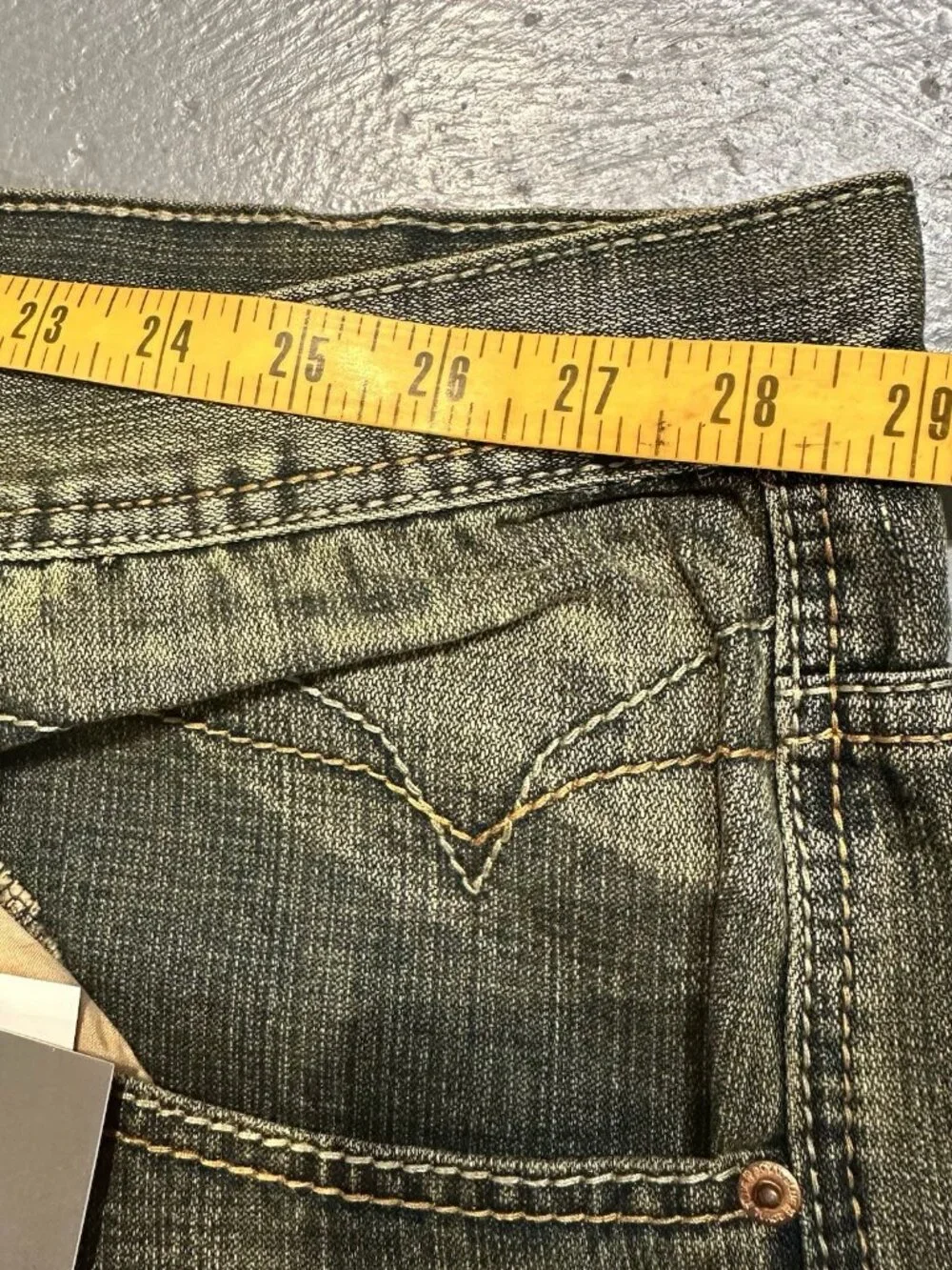 Royal Blue Brand Denim Jeans Men 58 x 34 Relaxed Big & Tall Olive Green Wash